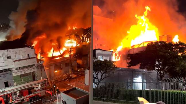 Incêndio de grandes proporções atinge fábrica no Brás