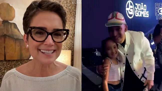Sandra Annenberg se emociona ao conhecer criança ajudada por João Gomes e a esposa