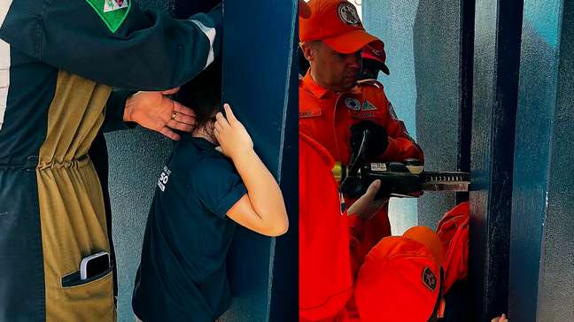 Menina de 4 anos é resgatada após ficar com a cabeça presa em viga de concreto em escola de MG