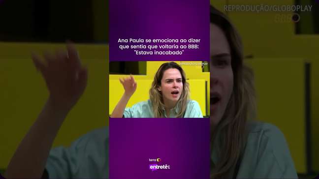 Ana Paula se emociona ao dizer que sentia que voltaria ao BBB: "Estava inacabado" #shorts