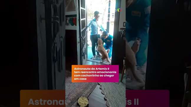 Astronauta da Artemis II tem reencontro emocionante com cachorrinha ao chegar em casa #shorts