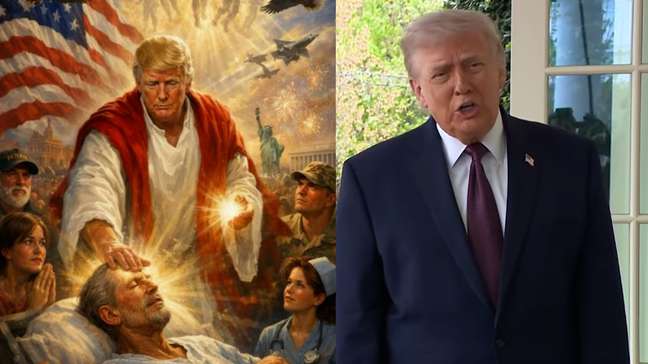 Trump nega que tenha se comparado a Jesus Cristo em montagem de IA: 'Era como um médico'