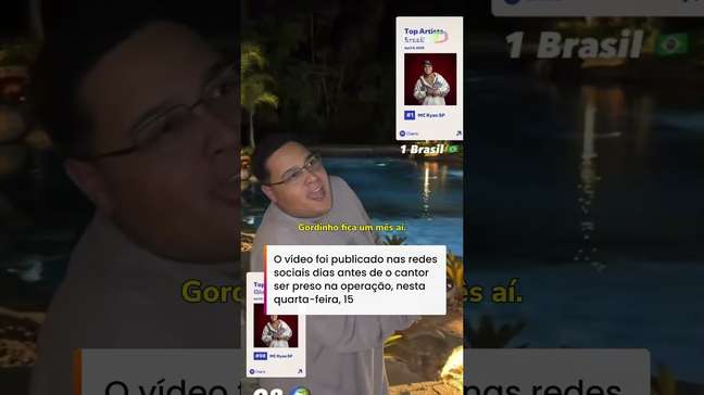 MC Ryan SP celebrou 1º lugar no Spotify três dias antes de prisão: 'Mais ouvido do Brasil' #shorts