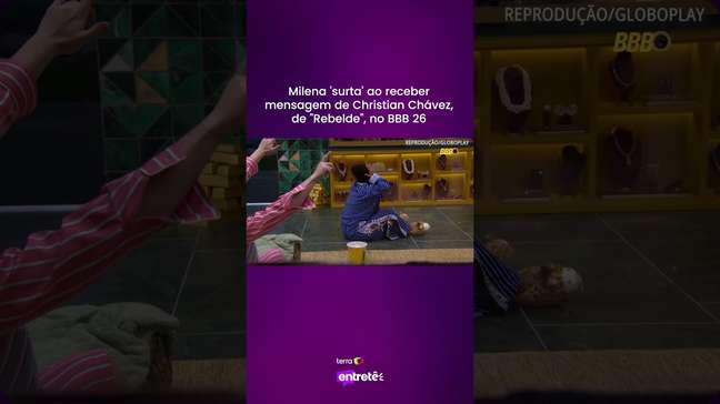 Milena 'surta' ao receber mensagem de Christian Chávez, de "Rebelde", no BBB 26 #shorts