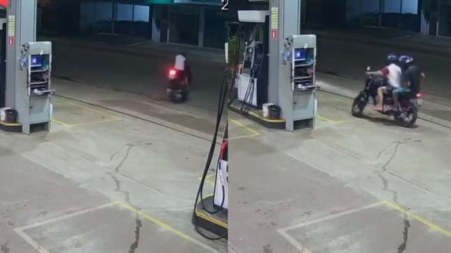 Criminoso leva tombo de motocicleta durante assalto a posto de combustível no Pará