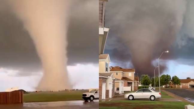 Vídeos mostram passagem de tornado que destruiu casas e arrancou postes em Oklahoma (EUA)