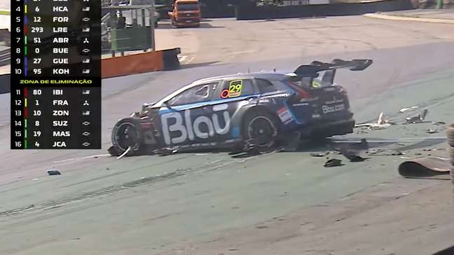 Virou passageiro: Daniel Serra bate forte em treino classificatório da Stock Car em Interlagos