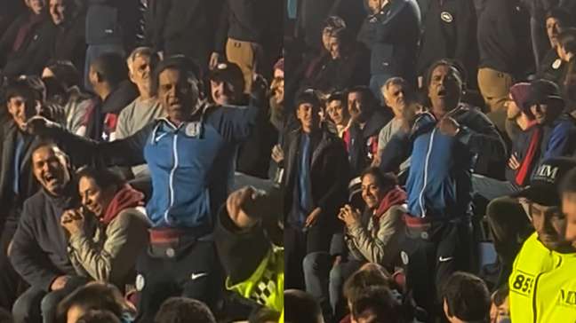 Torcedor do San Lorenzo faz gesto racista contra torcida do Santos
