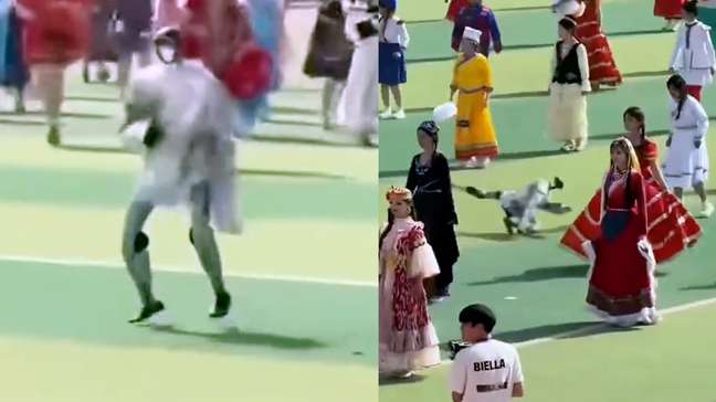 Robô perde controle durante apresentação, dá golpes no ar e assusta estudantes em escola na China