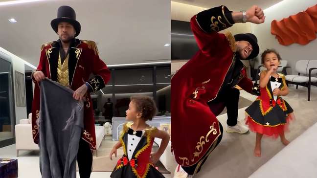 Neymar faz 'show de mágica' com filha Mavie e momento viraliza nas redes