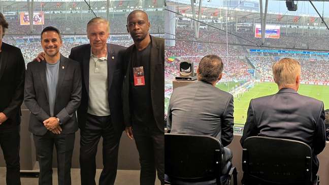 Carlo Ancelotti marca presença no Maracanã para clássico entre Flamengo e Vasco