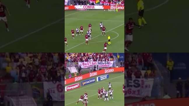 Faixa em protesto é levantada por torcida do Flamengo #shorts