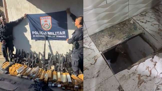 Polícia encontra esconderijo subterrâneo com armas e drogas em casa no Rio de Janeiro