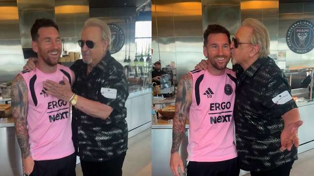 Messi realiza sonho de conhecer Carlos Villagrán, o Quico de ‘Chaves’; veja o encontro