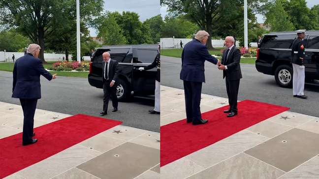 Com tapete vermelho, Lula é recepcionado por Trump ao chegar à Casa Branca