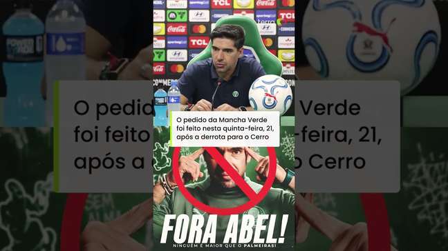 Mancha Verde pede saída de Abel Ferreira após derrota do Palmeiras na Libertadores