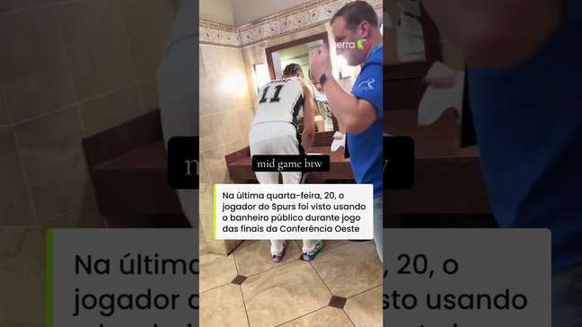 Jogador da NBA é flagrado usando banheiro público durante jogo #shorts