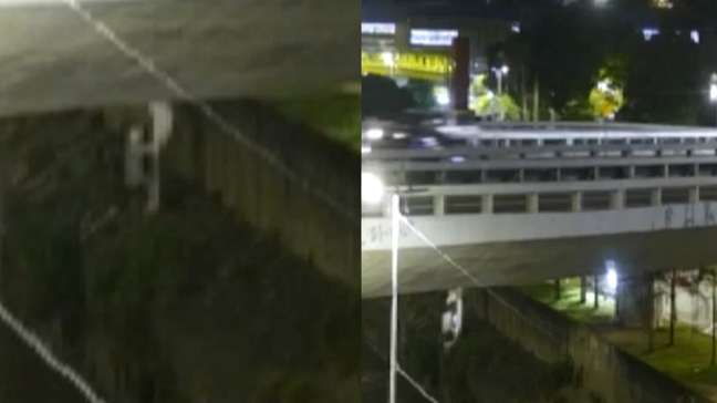 Carro cai no Rio Tamanduateí após acidente com outros dois veículos em SP; veja momento