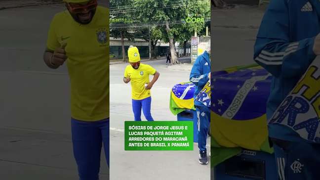Sósias de Jorge Jesus e Lucas Paquetá agitam arredores do Maracanã antes de Brasil x Panamá #shorts