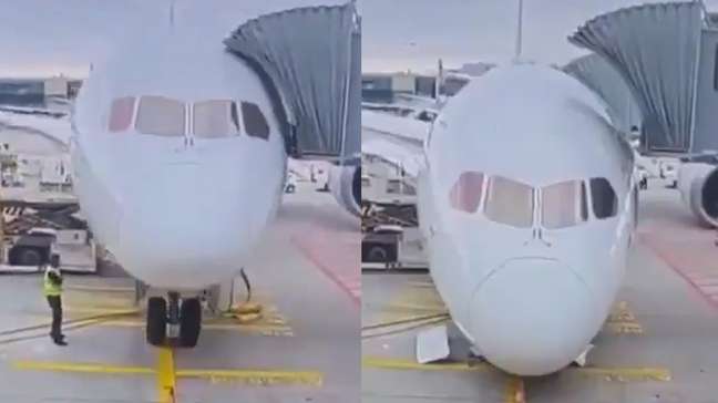 Trem de pouso de quebra e deixa vários funcionários feridos no aeroporto de Frankfurt