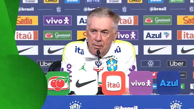Ancelotti confirma mudanças no time titular da Seleção: 'Quero ver outra opção de equipe'