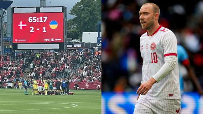 Eriksen desmaia em campo no amistoso entre Dinamarca e Ucrânia