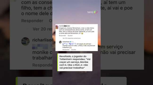 Richarlison se irrita e rebate críticas ao nome do filho: 'Ele não vai trabalhar' #shorts