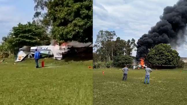 Queda de avião de pequeno porte deixa dois mortos e um ferido em Marília