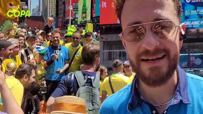‘Aqui é o meu habitat natural’, diz Fred sobre cobrir a Copa no meio do povo na Times Square
