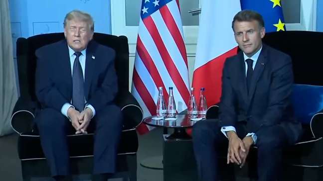 Ao lado de Macron, Trump diz que ajuda da França para liberar Estreito de Ormuz 'não é má ideia'