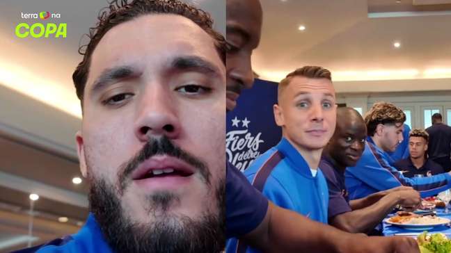 Cherki apresenta mesa de almoço da Seleção Francesa: ‘Não sei direito como filmar’