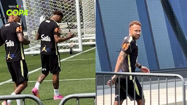 Neymar volta a treinar no gramado e brinca com a imprensa: ‘Estão com saudades?’