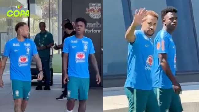 Dupla do hexa? Vini Jr. e Neymar entram juntos para treino em meio à expectativa por volta do craque