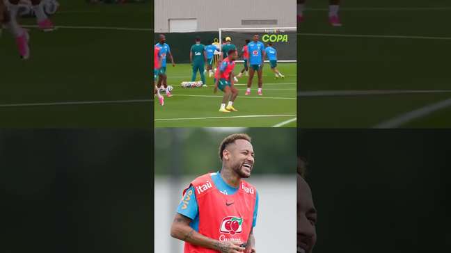 Ganhando ritmo? Neymar pede a bola, marca e participa muito de roda de bobinho em treino #shorts