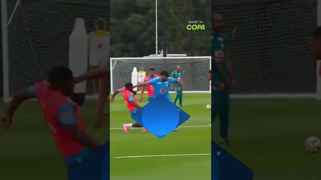 Endrick não perdoa e derruba Paquetá durante roda de bobinho em treino nos EUA