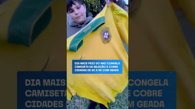 Dia mais frio do ano congela camiseta da Seleção e cobre cidades de SC e RS com geada