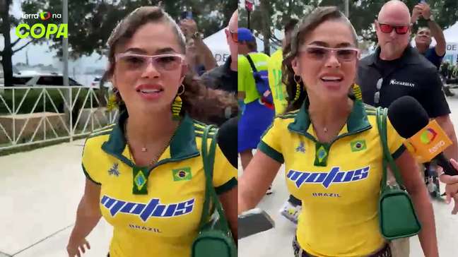 Maisa vai a jogo do Brasil em Miami e destaca sofrimento com calorão: 'Tive que adaptar os looks'