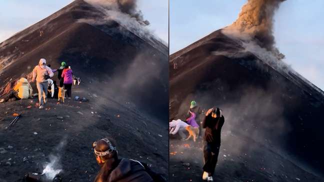 Turistas quase são atingidos por ‘bola de fogo’ ao se aproximarem de vulcão em erupção na Guatemala
