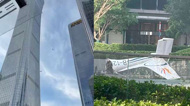 Avião de pequeno porte se choca contra arranha-céu mais alto de Pequim, na China