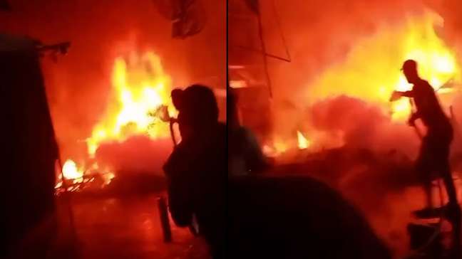 Incêndio atinge shopping na orla de Guarujá, no litoral de SP