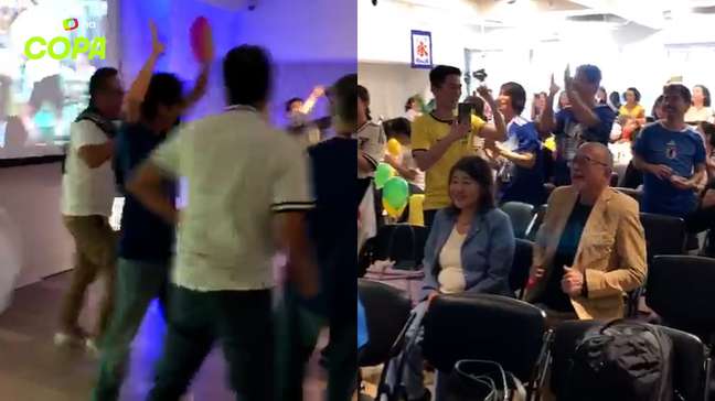 Torcida do Japão em SP vai à loucura após equipe abrir o placar contra o Brasil