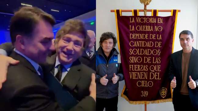 Flávio Bolsonaro mostra encontro na Argentina com Javier Milei, que ignorou cúpula do Mercosul