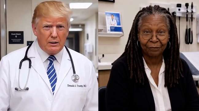 Trump publica vídeo feito com IA onde surge como médico 'curando' artistas opositores ao seu governo