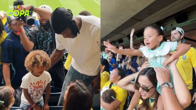 Bruna Biancardi mostra encontro de Mavie e filha de astro da NBA durante jogo do Brasil: 'Amigo do papai'
