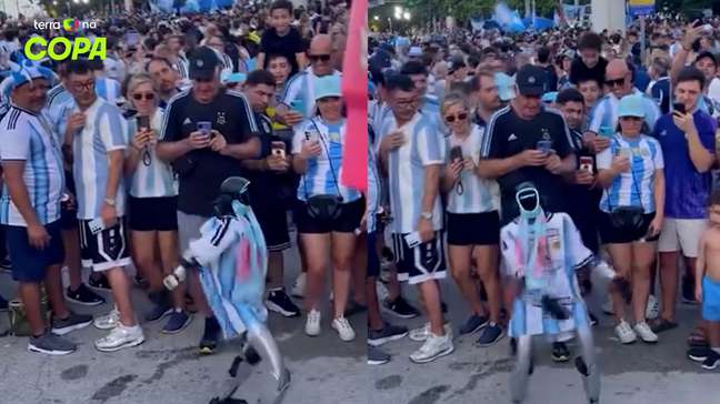 Já não bastava o ‘ET’ Messi? Torcida da Argentina ganha reforço de robô humanoide dançarino nos EUA