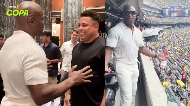 Terry Crews se encontra com Ronaldo em Brasil x Noruega: ‘A lenda que eu esperava conhecer’