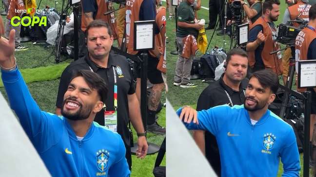 Lesionado, Paquetá recebe carinho dos filhos e da esposa em jogo com a Noruega