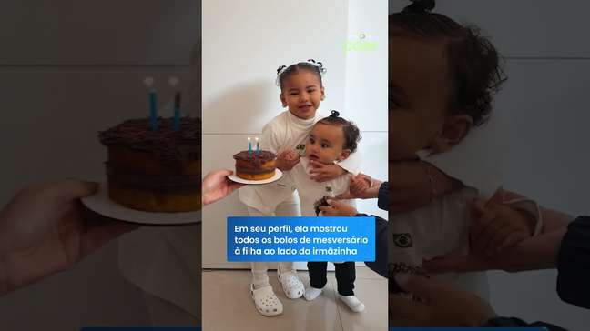 Bruna Biancardi encanta ao mostrar imagens de Mavie e Mel juntas ao celebrar 1 ano da caçula #shorts