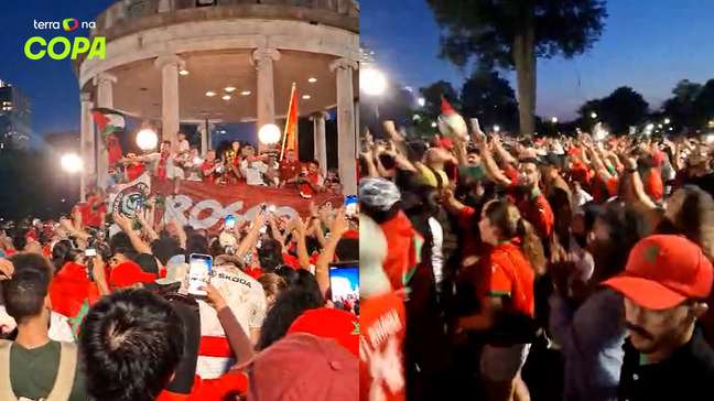 Torcida do Marrocos faz festa em ponto turístico de Boston antes de partida contra França