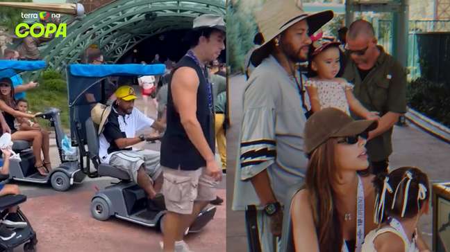 Neymar causa alvoroço em parque da Disney durante passeio com a família em Orlando
